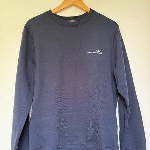 A.P.C. Navy Blue Item 001 39 Rue Madame Logo Sweatshirt